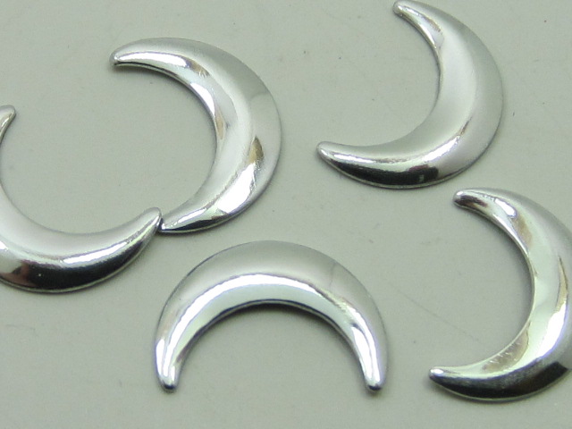 1 Gross 10X10mm SILVER CRESCENT NAILHEAD HOTFIX